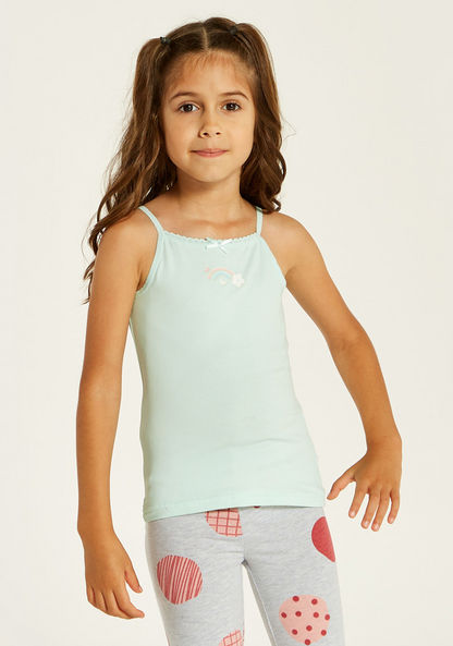 Juniors Printed Sleeveless Vest with Bow Detail - Set of 3