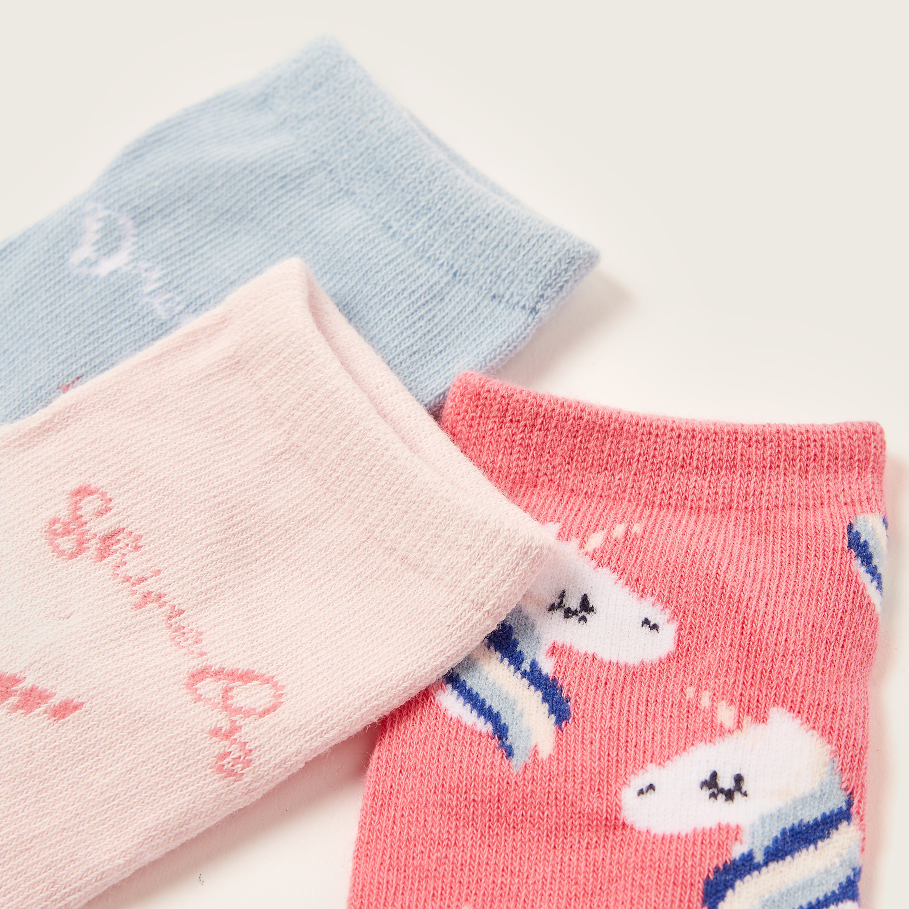 Juniors Unicorn Print Socks - Set of 3-girls-accessories-socks-image-3