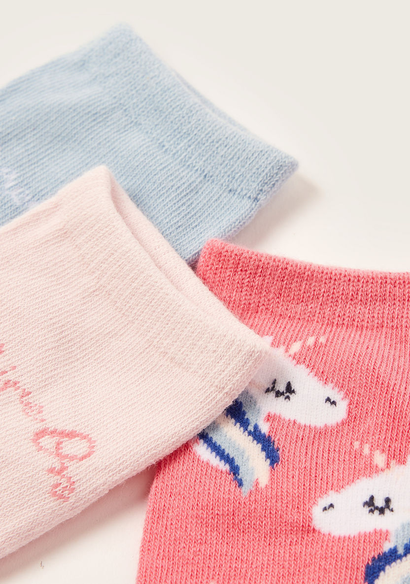 Juniors Unicorn Print Socks - Set of 3-Socks-image-2