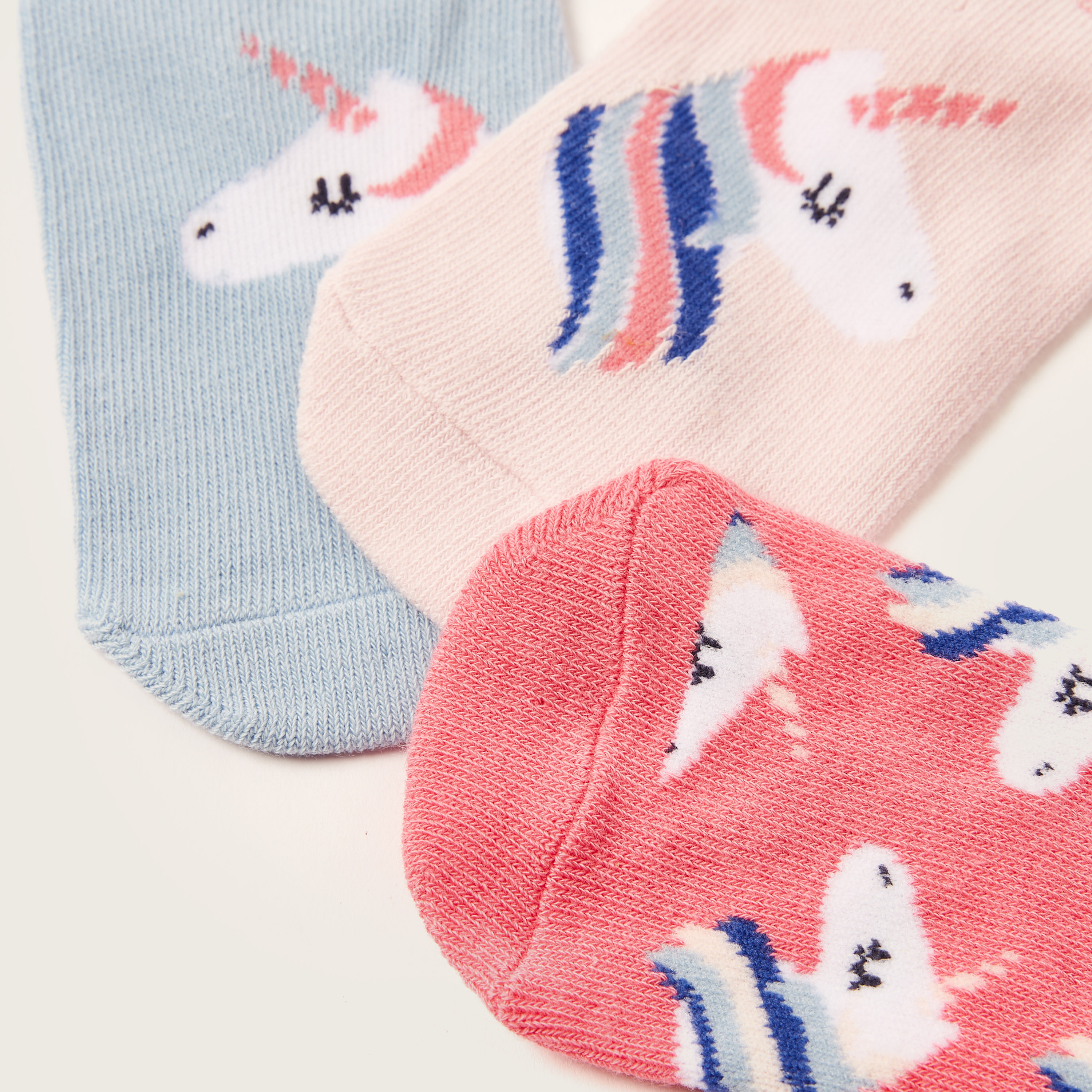 Juniors Unicorn Print Socks - Set of 3-girls-accessories-socks-image-4