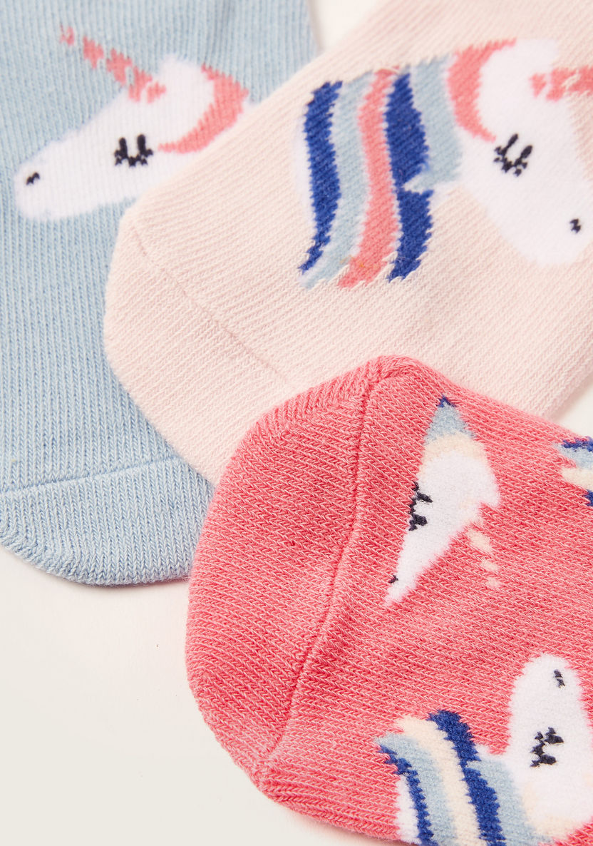 Juniors Unicorn Print Socks - Set of 3-Socks-image-3
