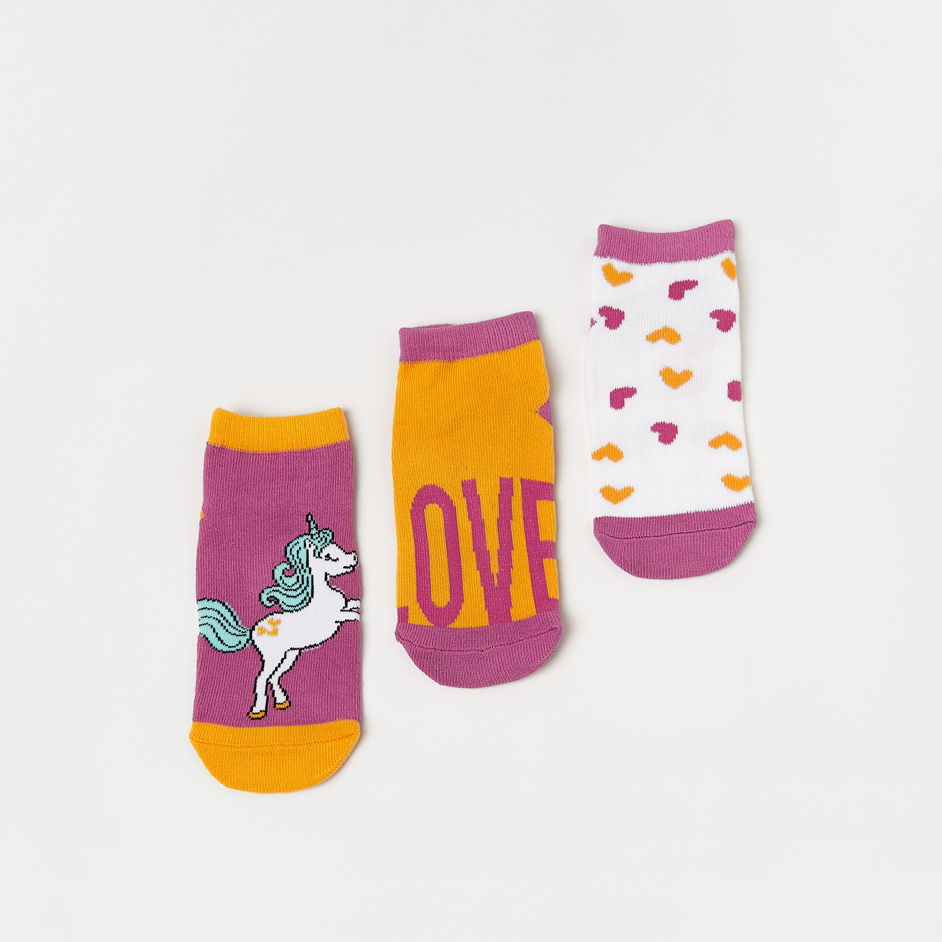 جوارب بطبعات من جونيورز - طقم من 3 أزواج-girls-accessories-socks-image-1