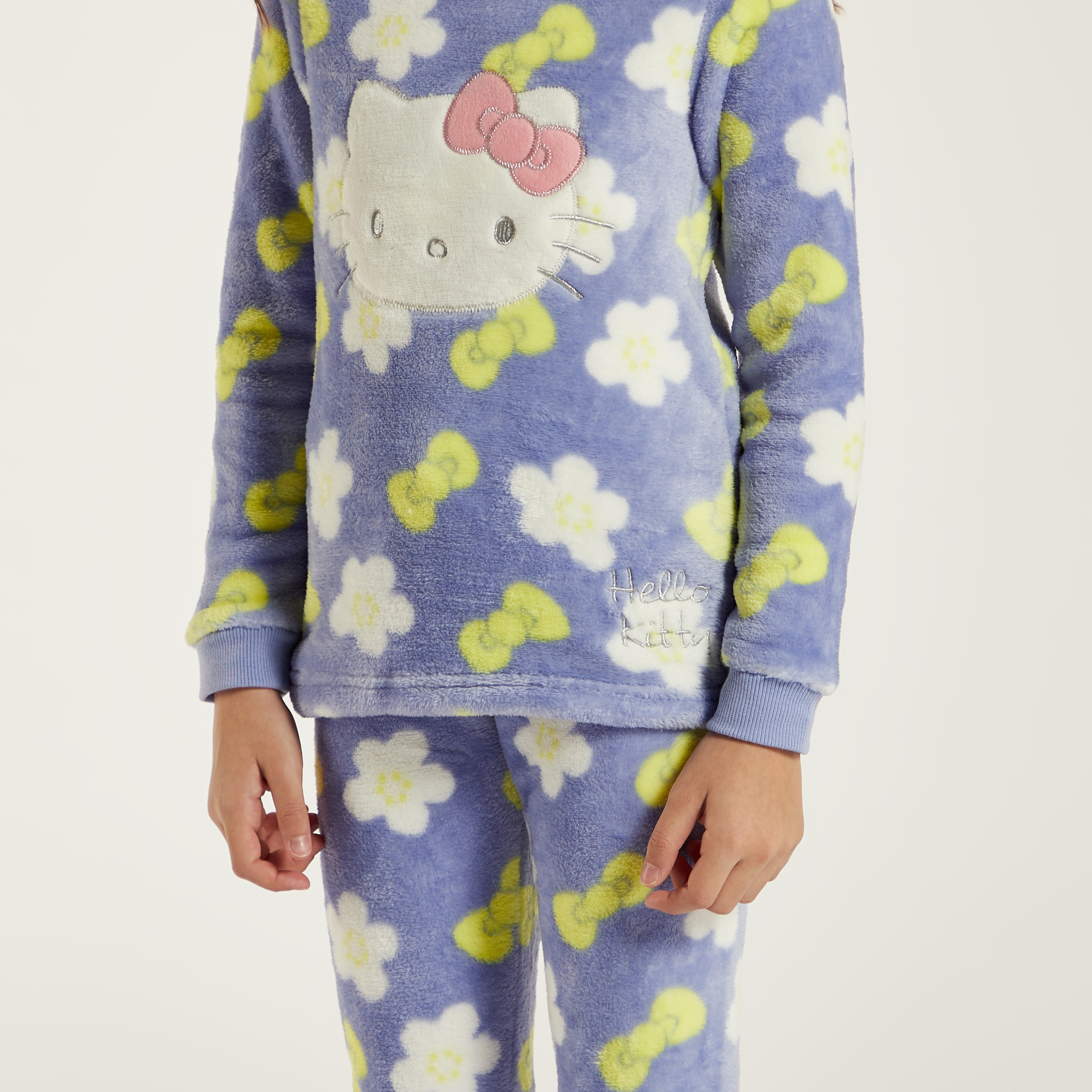 Sanrio Hello Kitty Embroidered T-shirt and Pyjama Set-girls-clothing-nightwear-image-4