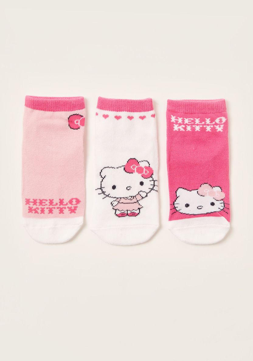 Sanrio Hello Kitty Print Ankle Length Socks - Set of 3-Socks-image-0