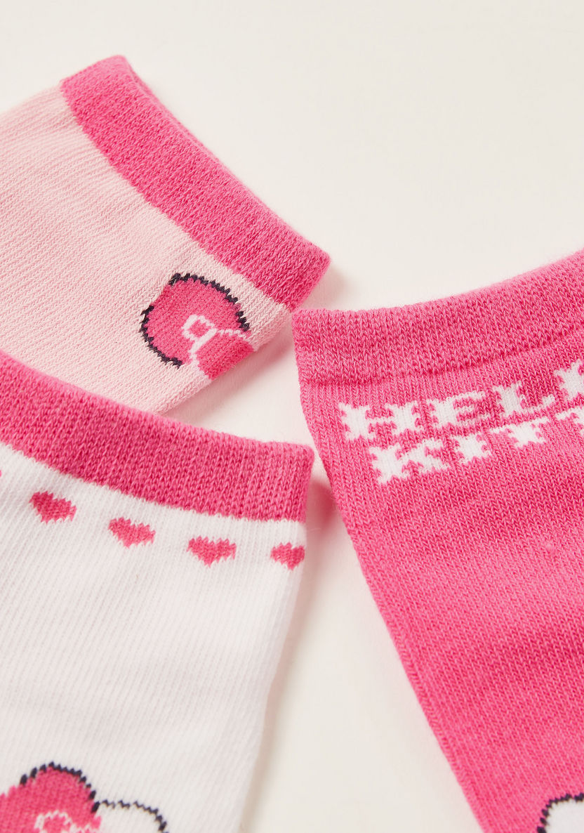 Sanrio Hello Kitty Print Ankle Length Socks - Set of 3-Socks-image-2