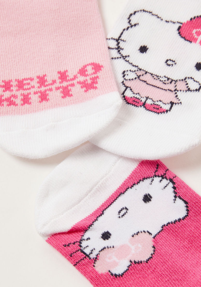 Sanrio Hello Kitty Print Ankle Length Socks - Set of 3-Socks-image-3