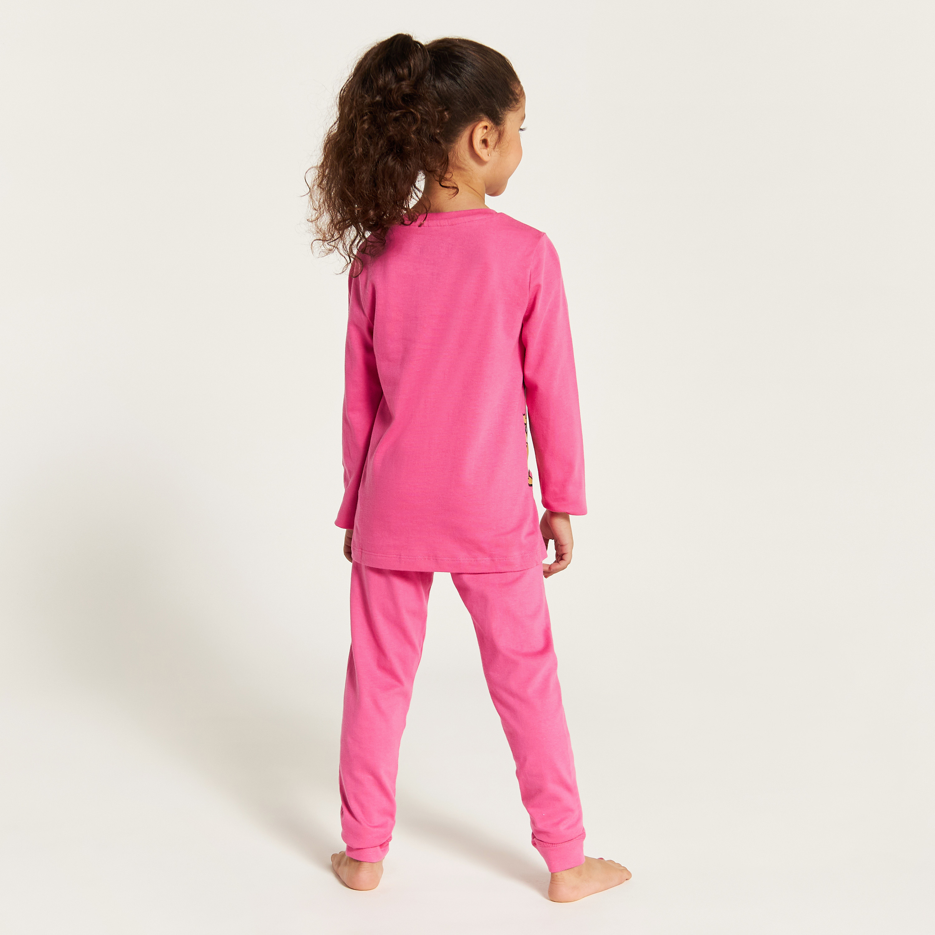 Chip 'N' Dale Print Long Sleeve T-shirt and Pyjama Set-girls-clothing-nightwear-image-5