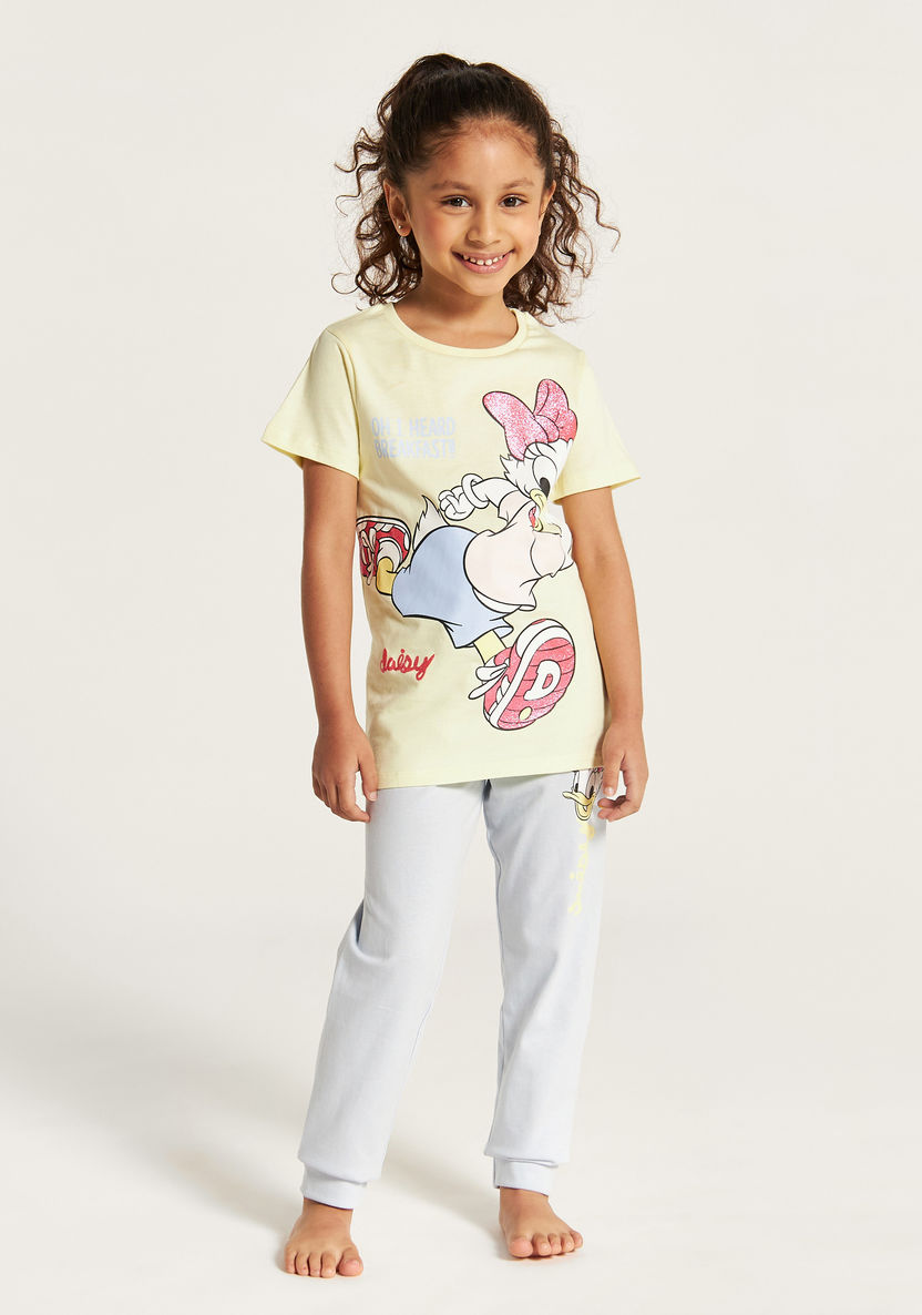 Disney Daisy Duck Print T-shirt and Pyjama Set-Nightwear-image-0