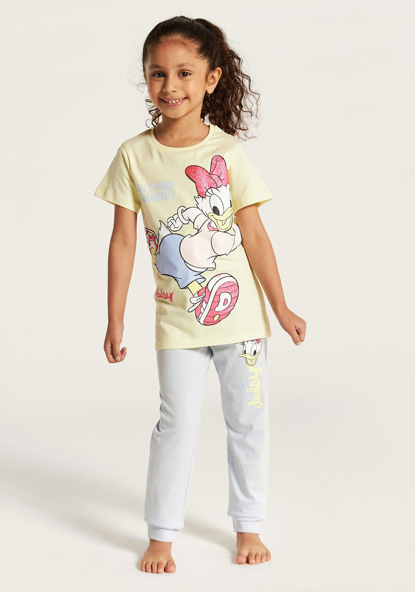 Disney Daisy Duck Print T-shirt and Pyjama Set-Nightwear-image-1