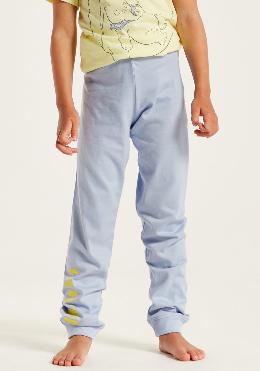 Disney Printed Crew Neck T-shirt and Pyjama Set-Pyjama Sets-image-3