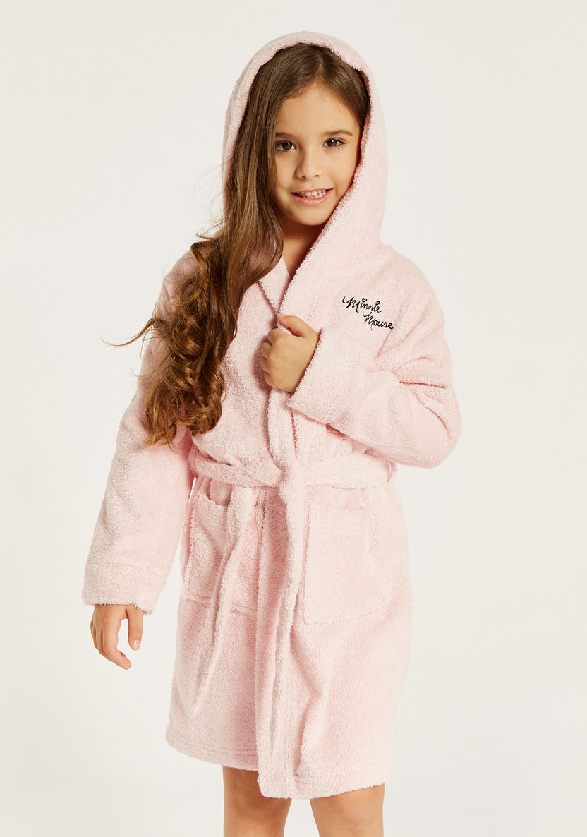 Disney Minnie Mouse Bathrobe with Hood and Tie-Ups-Towels and Flannels-image-1