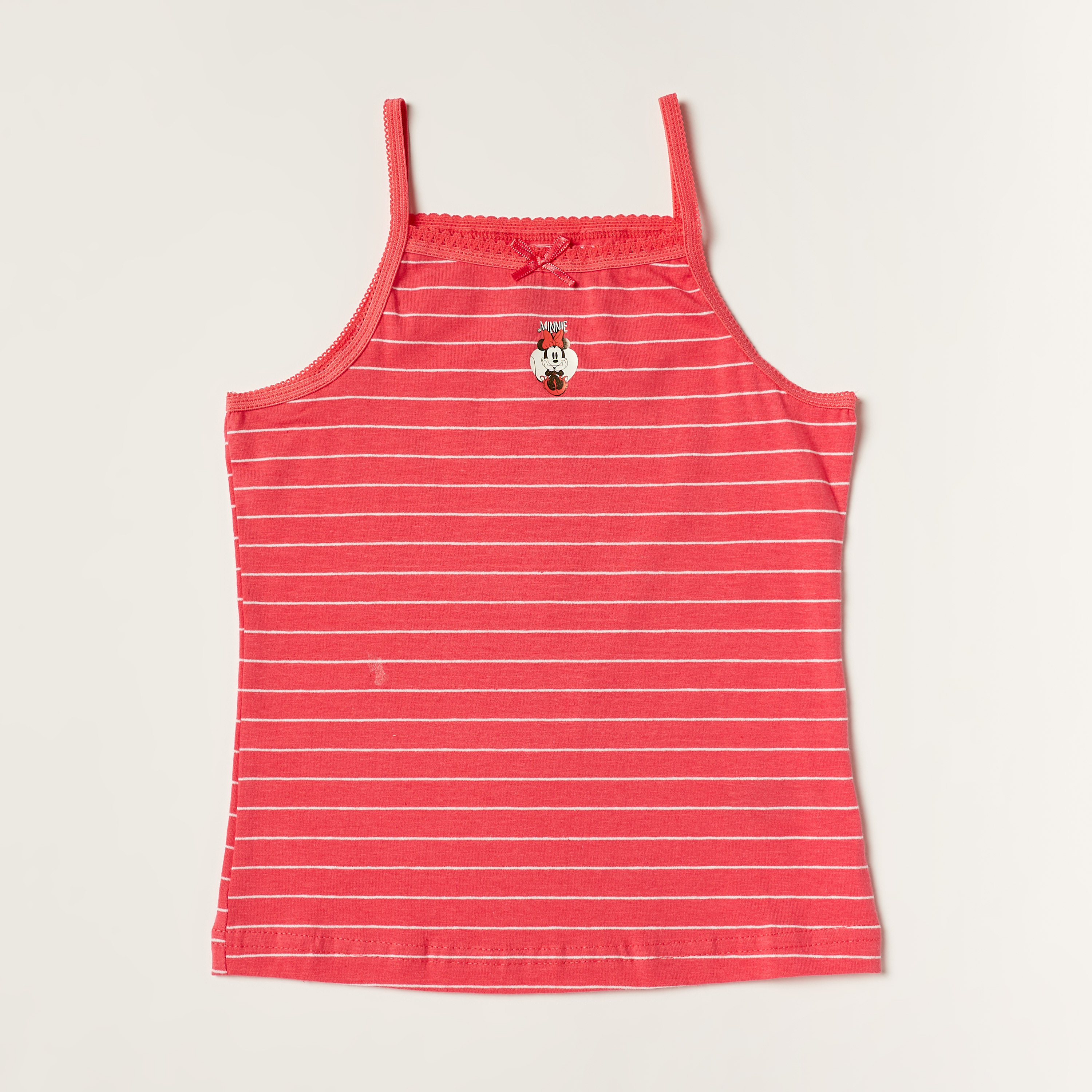 Minnie Mouse Print Vest with Spaghetti Straps - Set of 3-girls-clothing-innerwear-vests-image-2