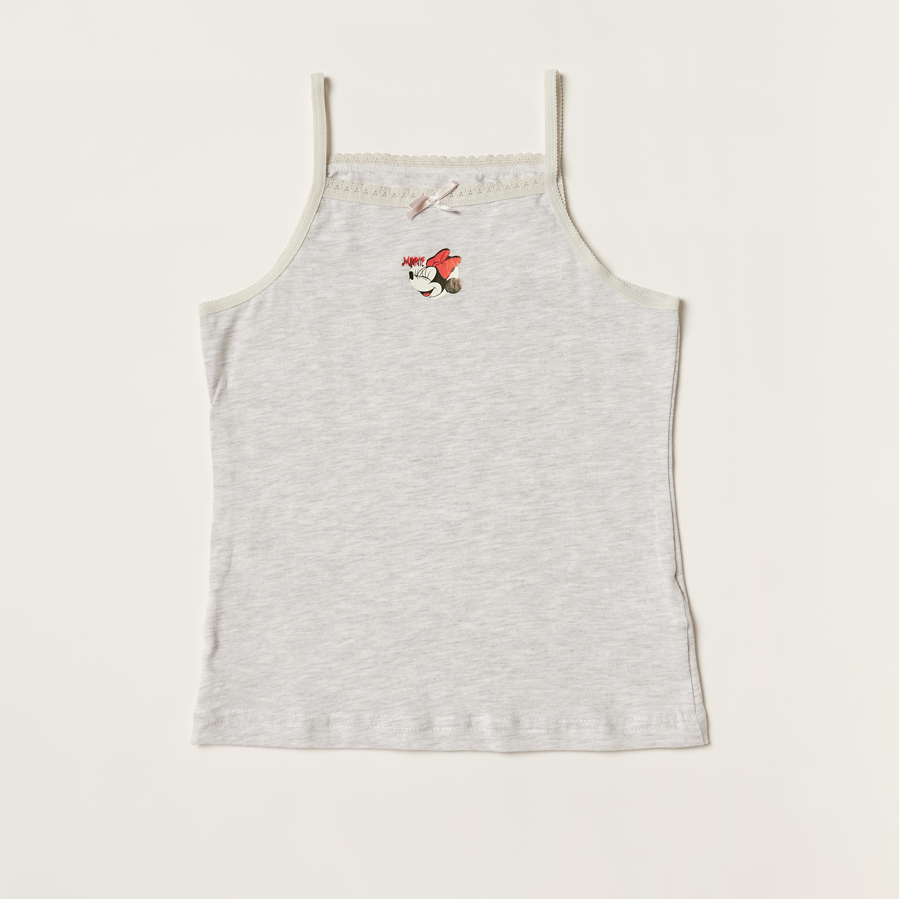 Minnie Mouse Print Vest with Spaghetti Straps - Set of 3-girls-clothing-innerwear-vests-image-3
