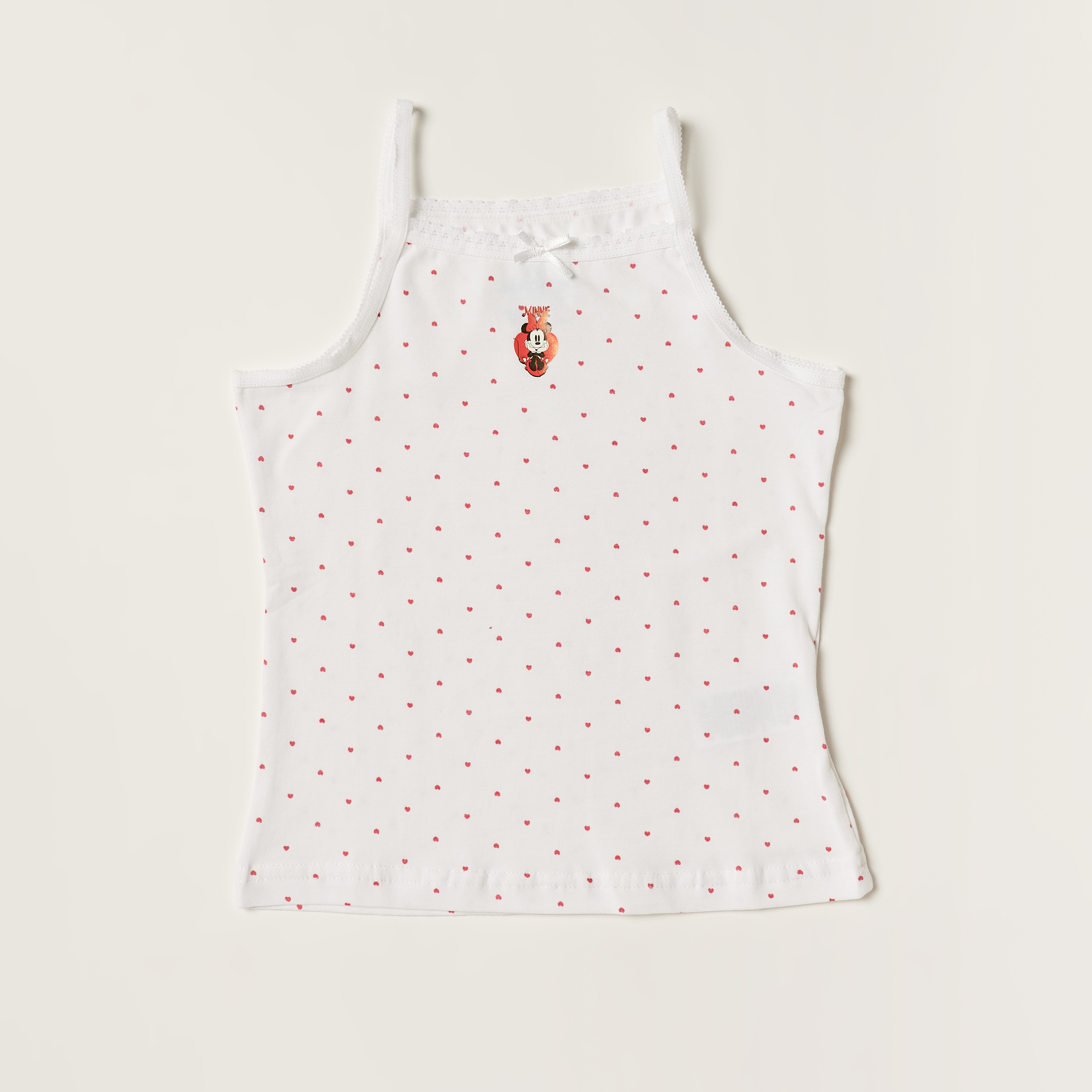 Minnie Mouse Print Vest with Spaghetti Straps - Set of 3-girls-clothing-innerwear-vests-image-4