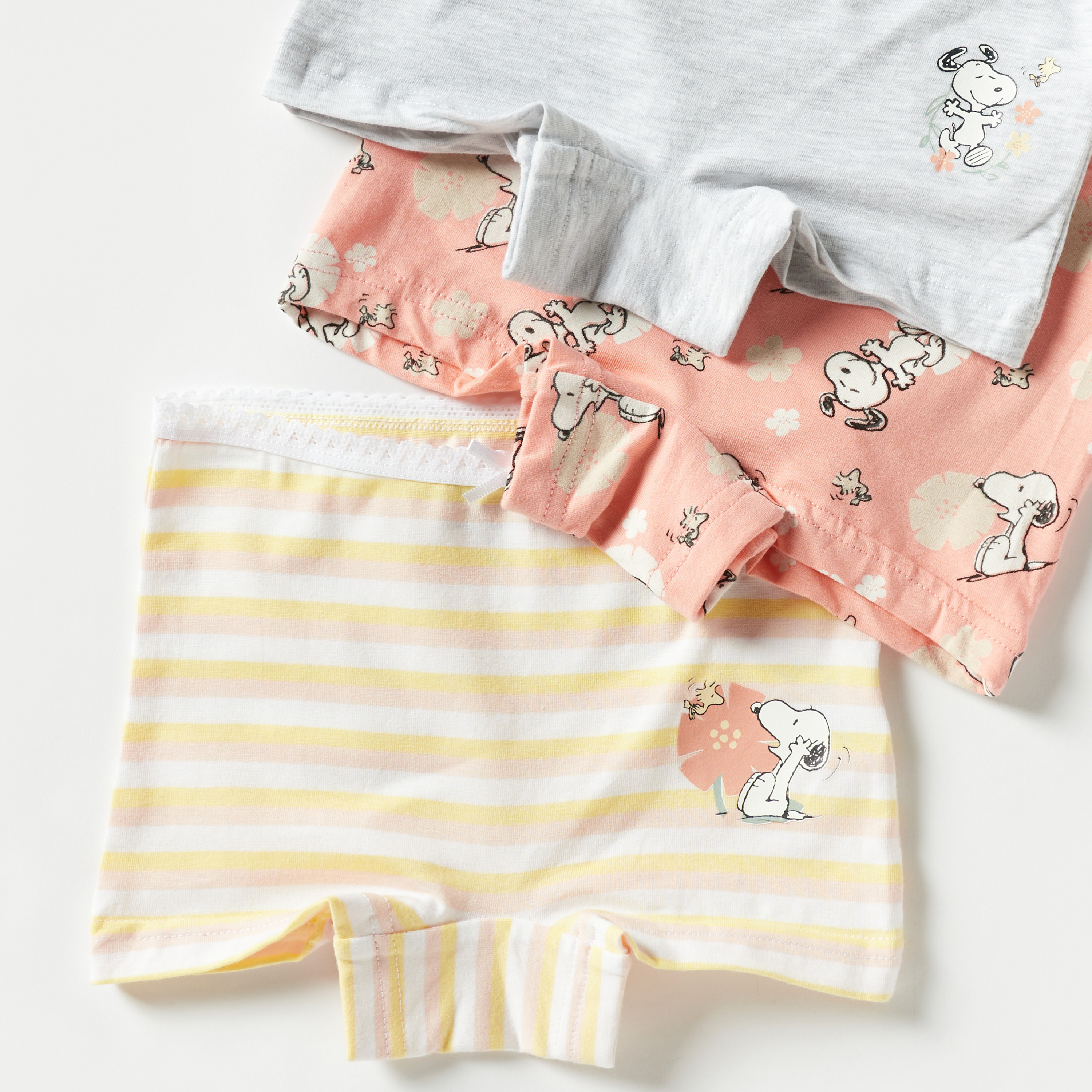Snoopy Dog Print Briefs with Elasticated Waistband - Set of 3-girls-clothing-multipacks-image-4