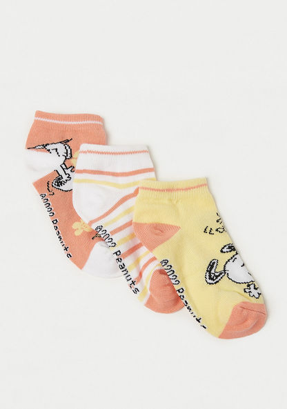 Peanuts Print Socks - Set of 3-Socks-image-1