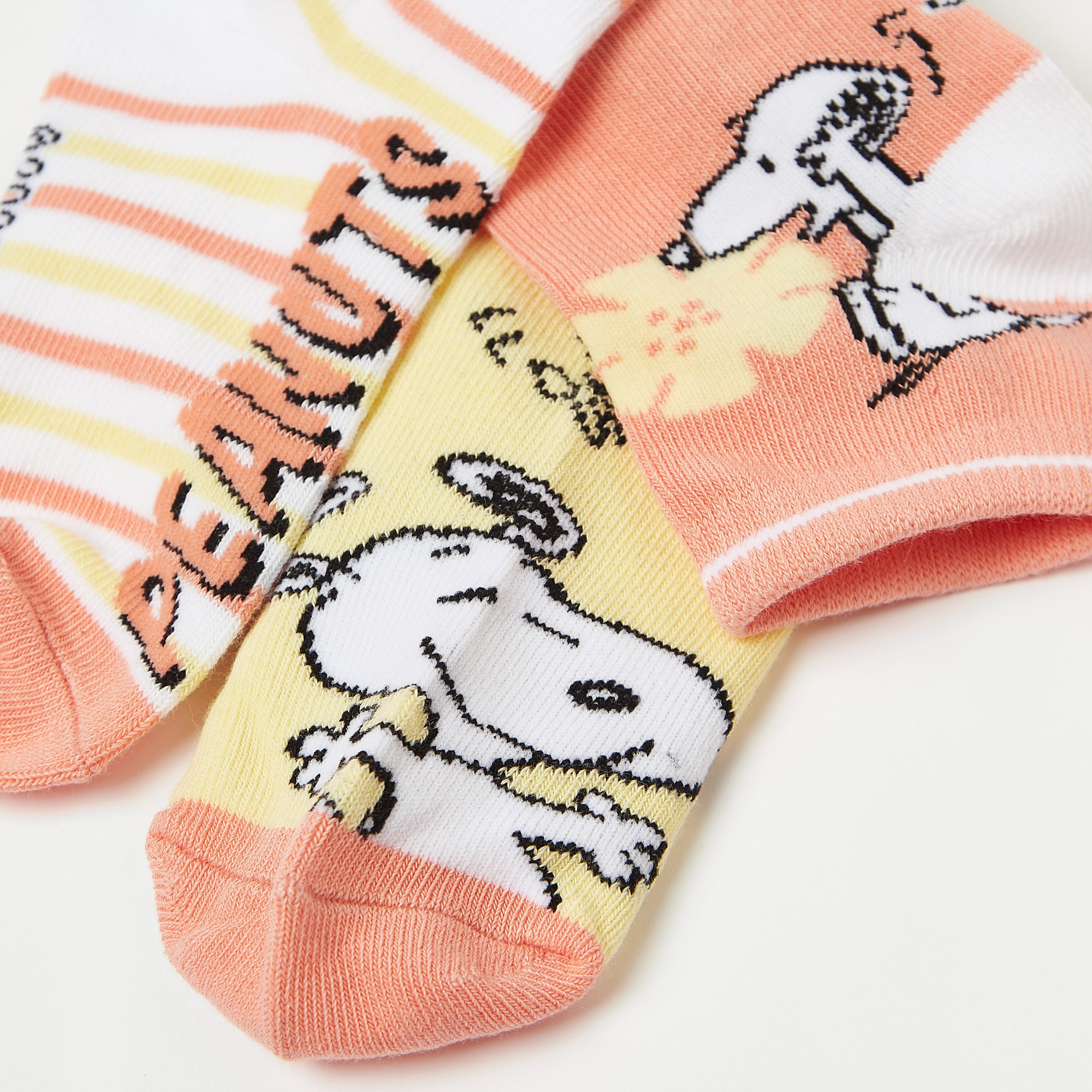 Peanuts Print Socks - Set of 3-girls-accessories-socks-image-4