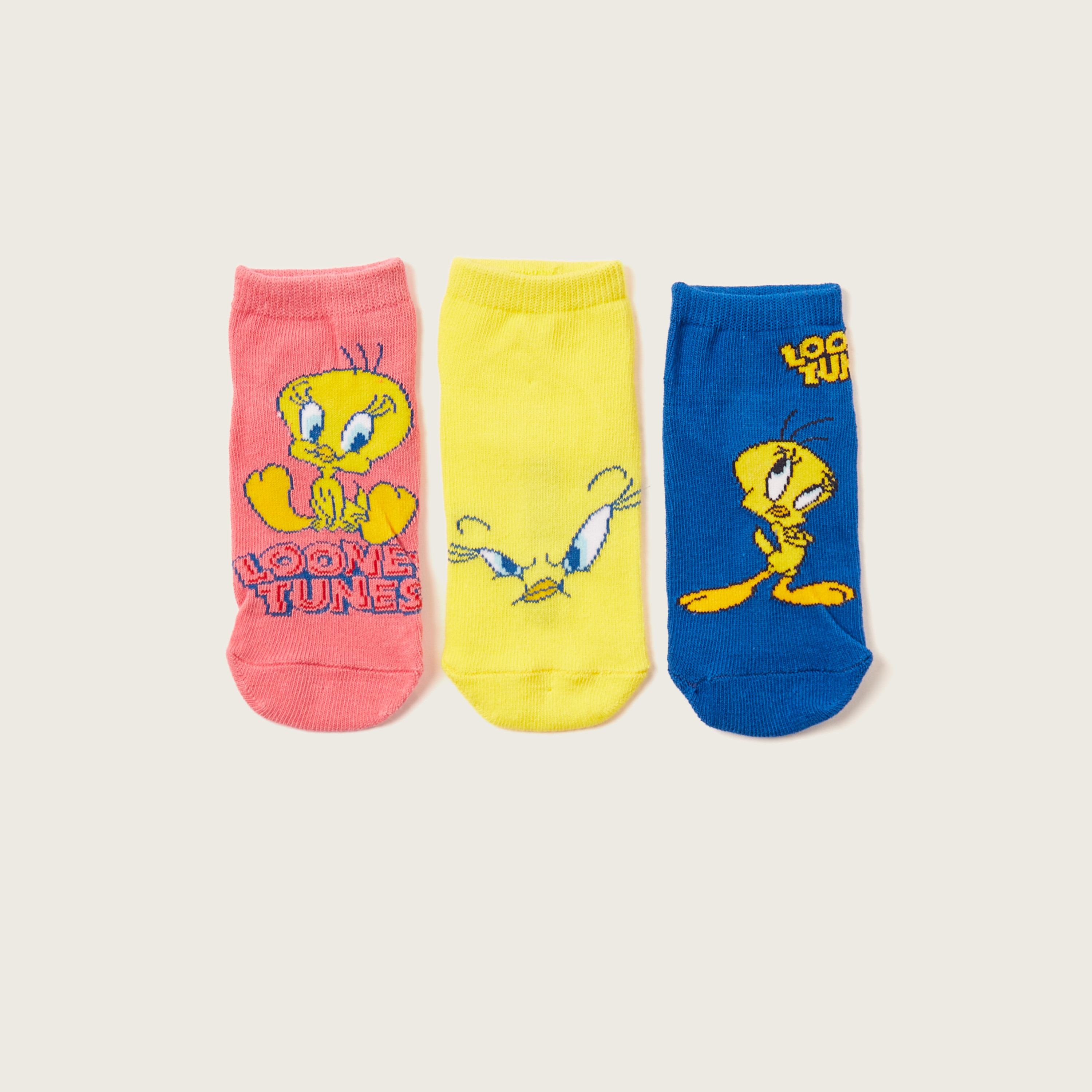 جوارب بطبعات لوني تيونز - طقم من 3 أزواج-girls-accessories-socks-image-1