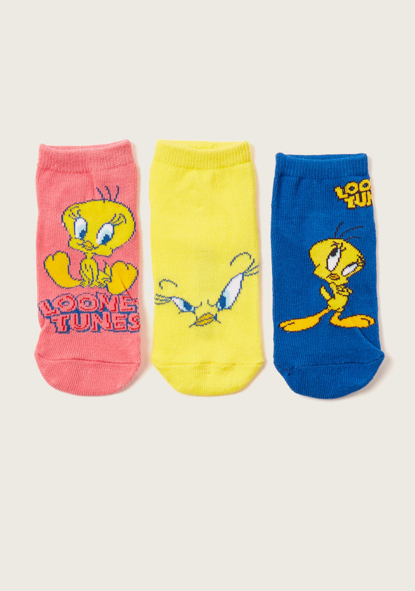 Looney Tunes Print Socks - Set of 3-Socks-image-0