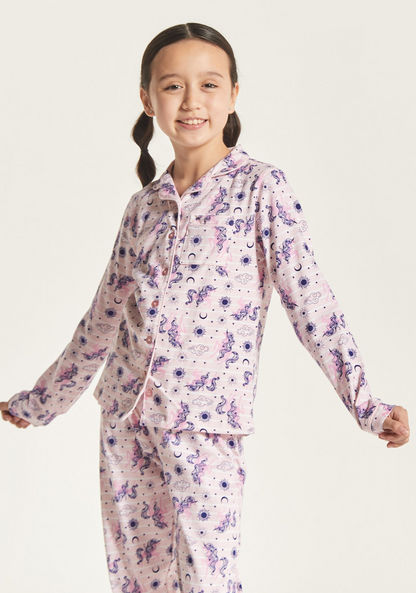 Juniors Printed Long Sleeve Shirt and Pyjama Set