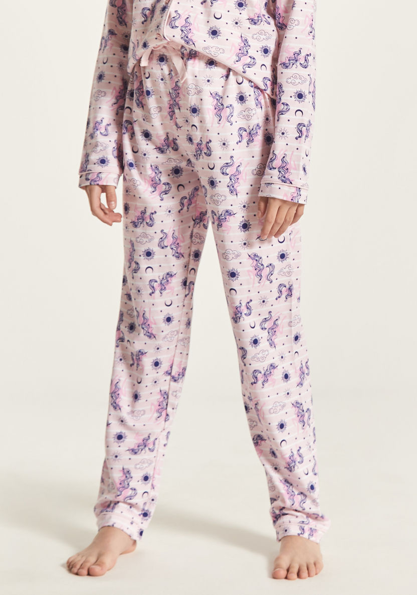 Juniors Printed Long Sleeve Shirt and Pyjama Set-Nightwear-image-3