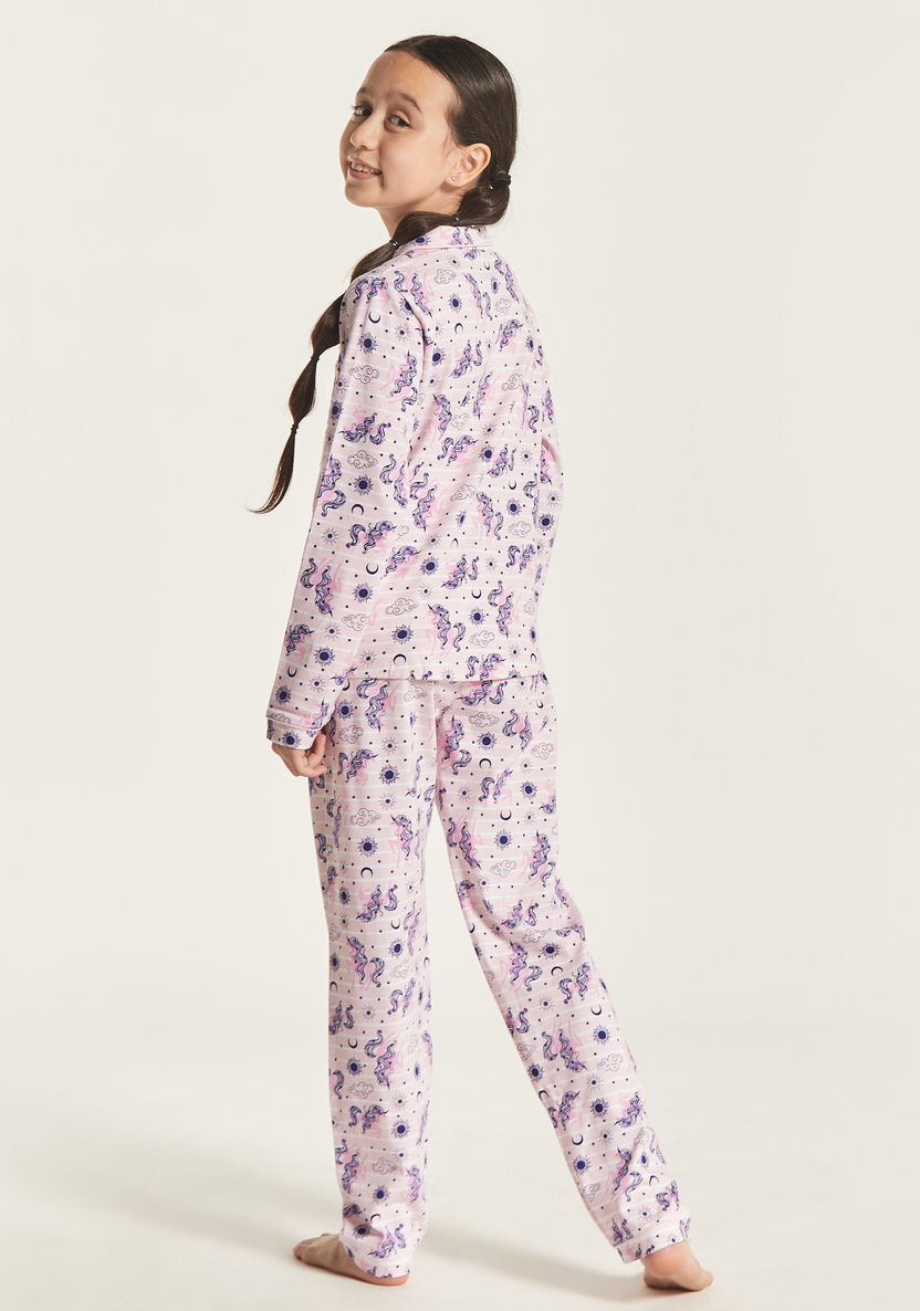 Juniors Printed Long Sleeve Shirt and Pyjama Set-Nightwear-image-4