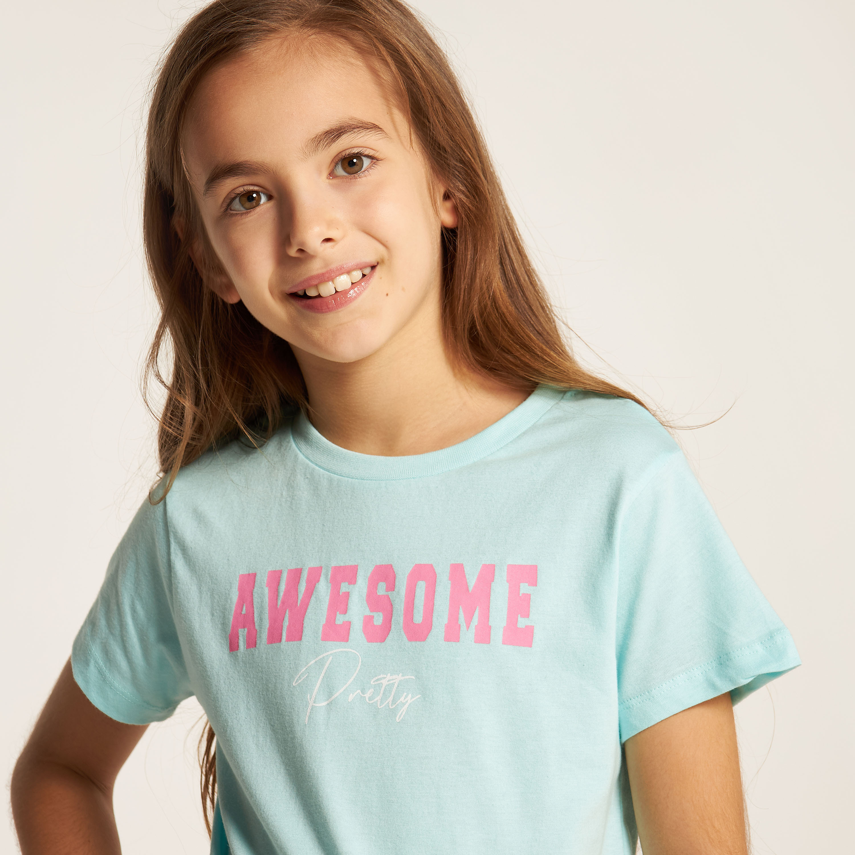 طقم بنطلون بيجاما وتيشيرت بياقة مستديرة وطبعات من جونيورز-girls-clothing-nightwear-image-3