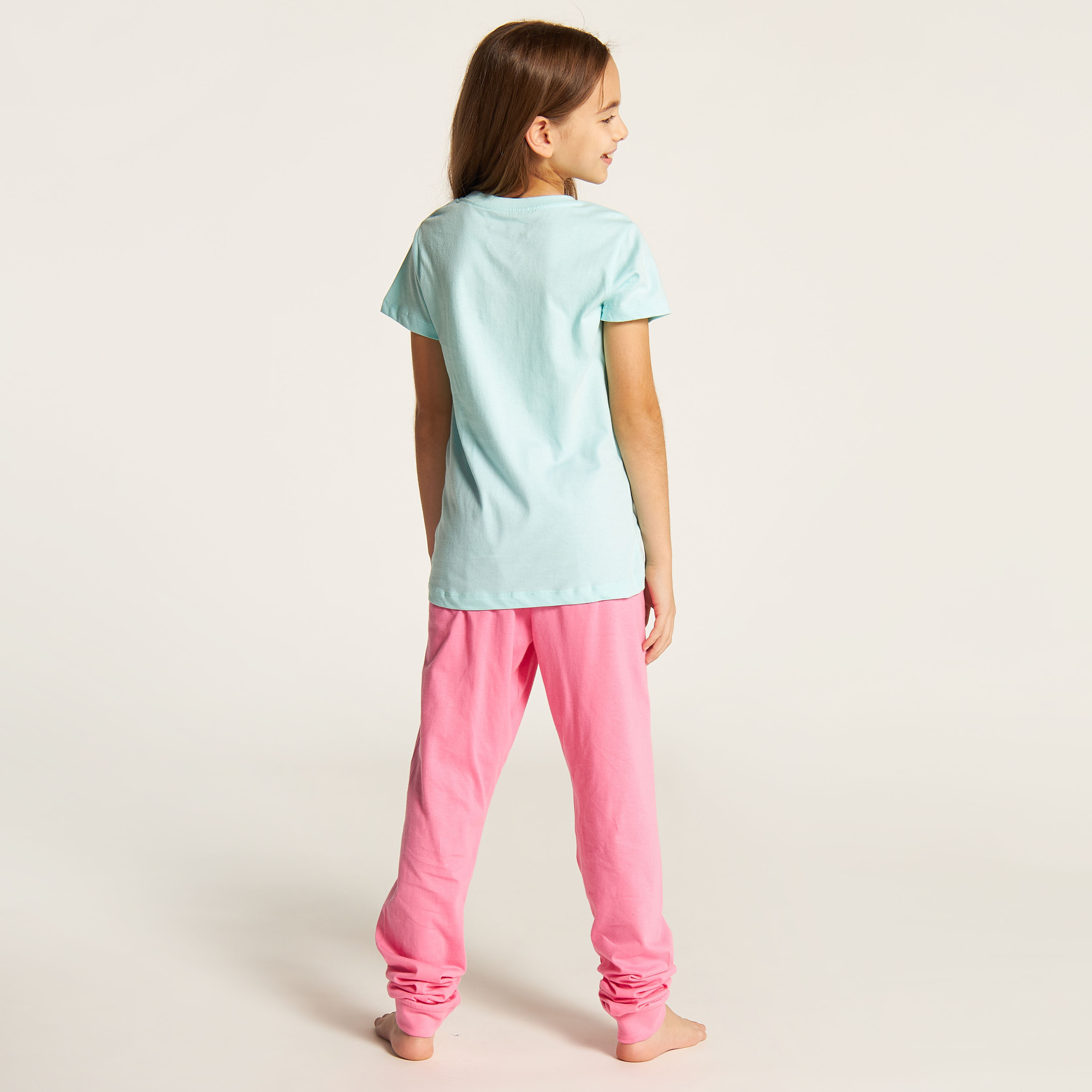 طقم بنطلون بيجاما وتيشيرت بياقة مستديرة وطبعات من جونيورز-girls-clothing-nightwear-image-5