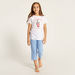Juniors Printed Crew Neck T-shirt and Capri Set-Nightwear-thumbnail-1