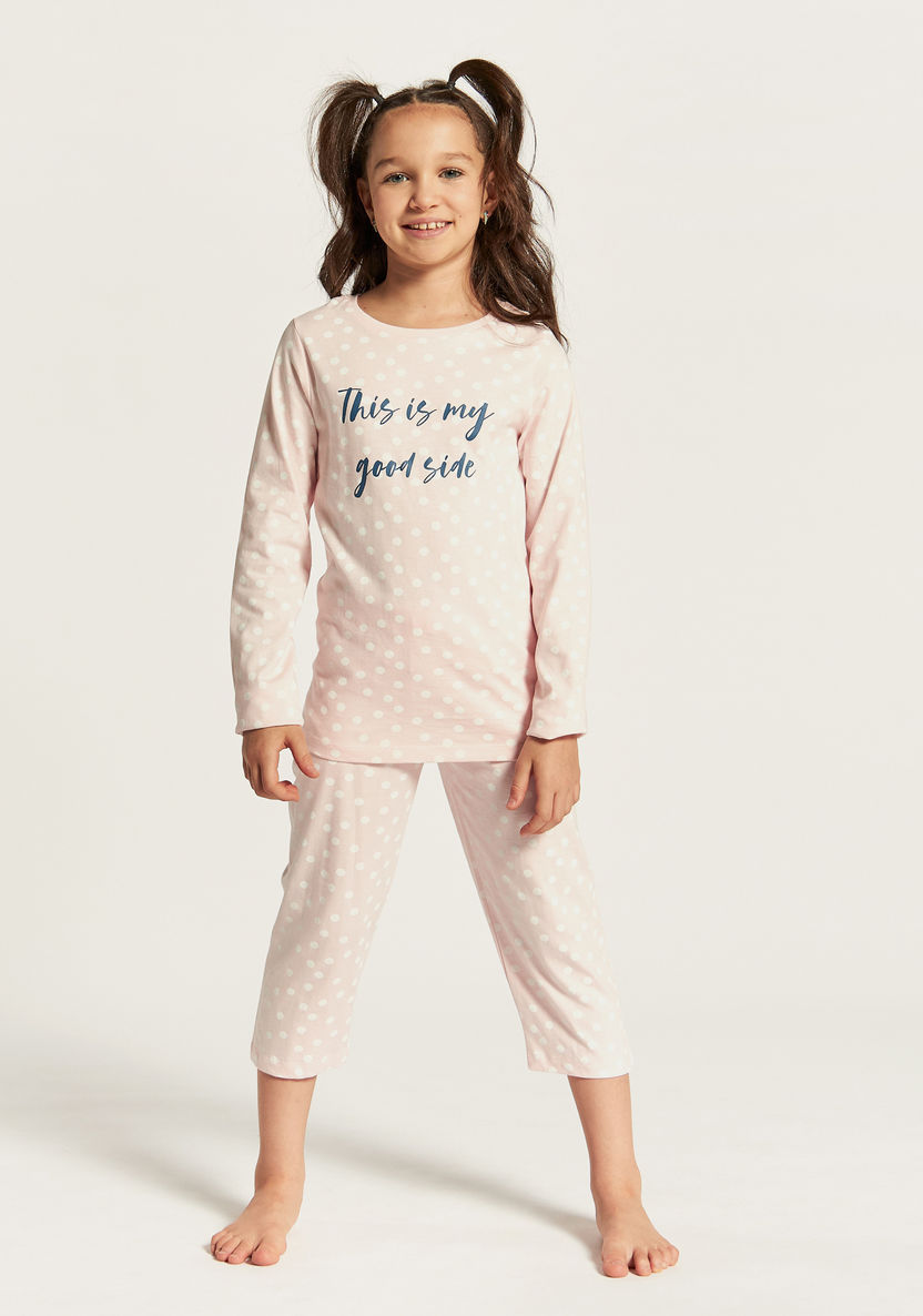 Juniors Printed T-shirt and Elasticated Pyjamas - Set of 3-Nightwear-image-5