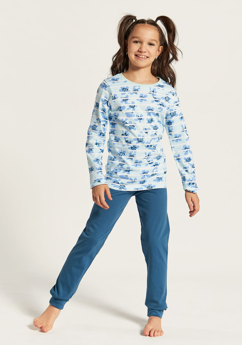 Juniors Printed T-shirt and Elasticated Pyjamas - Set of 3-Nightwear-image-7