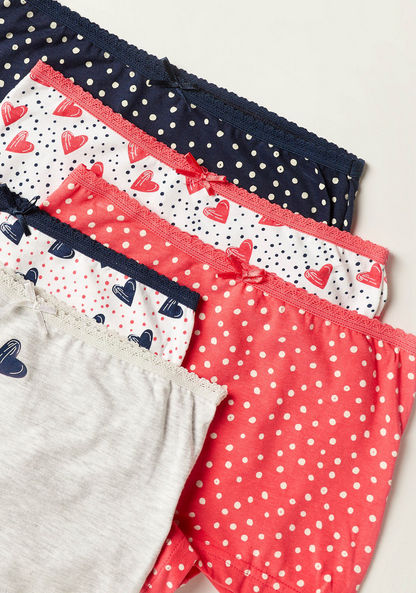 Juniors Printed Boxers with Bow Detail - Set of 5