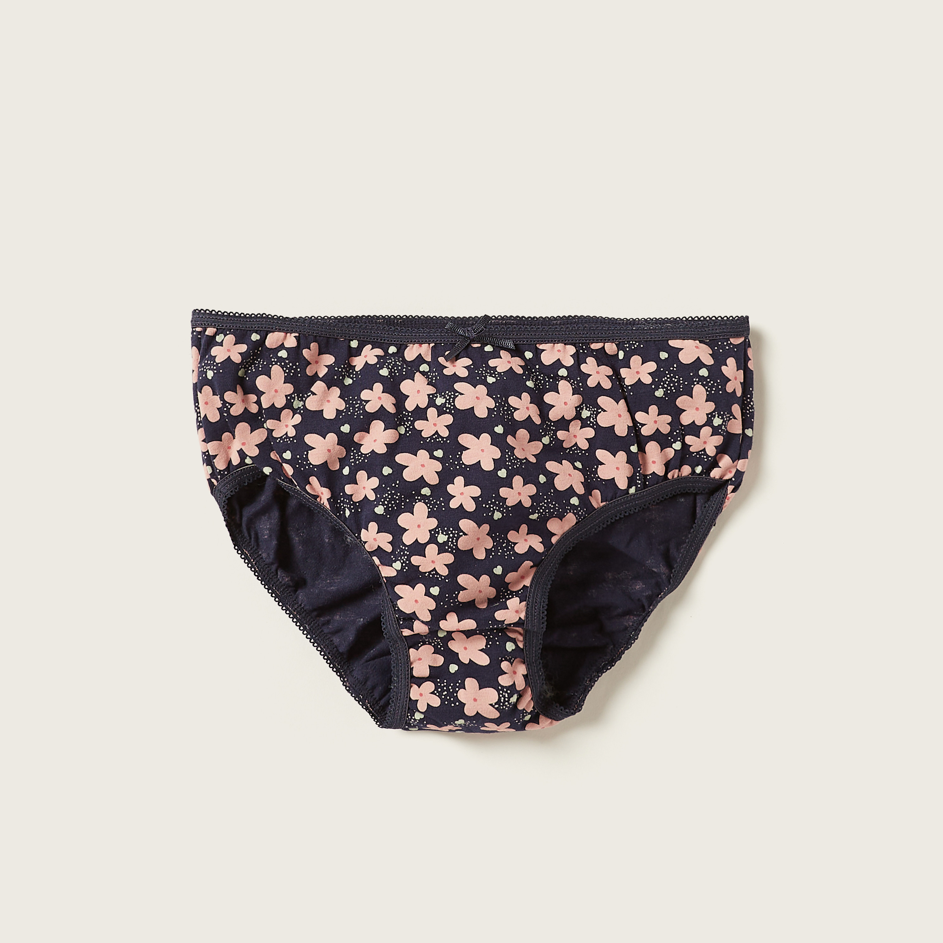 Juniors Printed Briefs with Elasticated Waistband - Set of 5-girls-clothing-multipacks-image-4