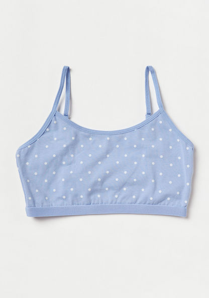 Juniors Printed Sports Bra with Adjustable Straps