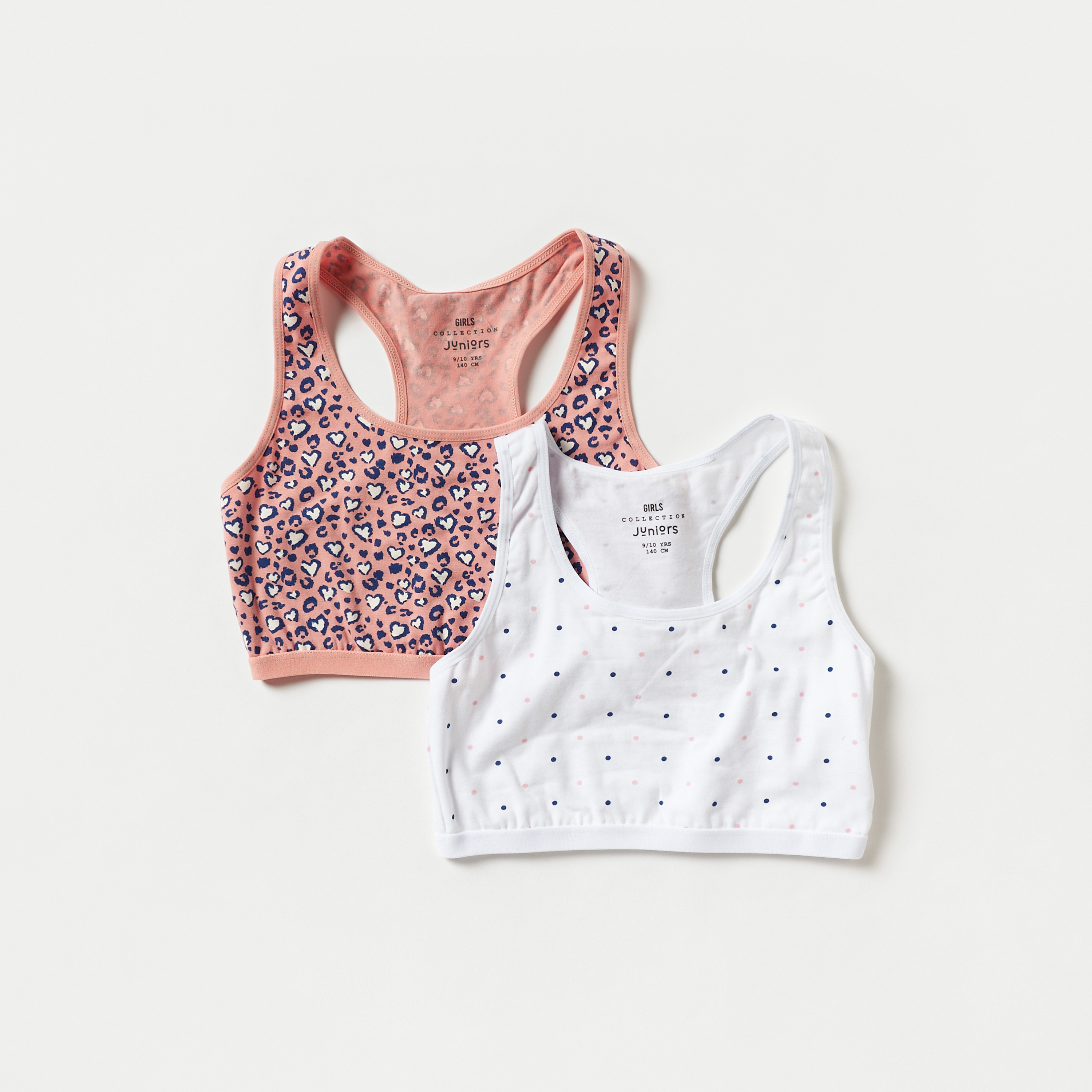 Juniors Printed Sports Bra with Racer Back - Set of 2-girls-clothing-innerwear-bras-image-1