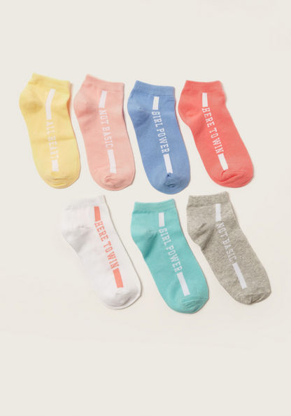 Juniors Slogan Print Socks - Set of 7-Socks-image-0