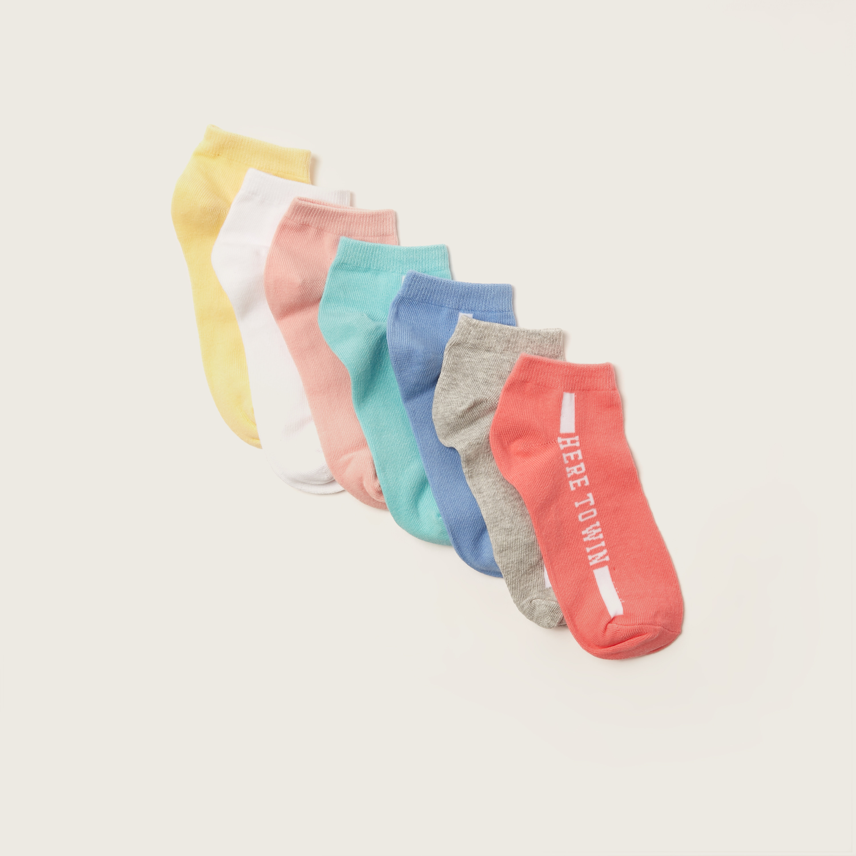 Juniors Slogan Print Socks - Set of 7-girls-accessories-socks-image-2