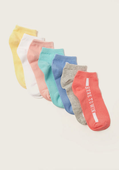 Juniors Slogan Print Socks - Set of 7-Socks-image-1