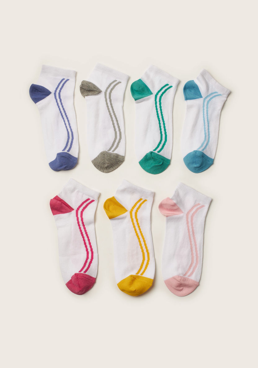 Juniors Striped Ankle Length Socks - Set of 7-Socks-image-0