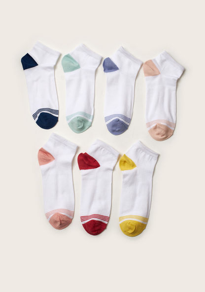Juniors Colour Block Ankle Length Socks - Set of 7