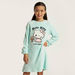 Sanrio Hello Kitty Embroidered Night Dress with Long Sleeves-Nightwear-thumbnailMobile-0