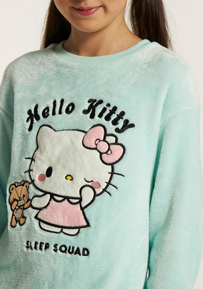 Sanrio Hello Kitty Embroidered Night Dress with Long Sleeves-Nightwear-image-2