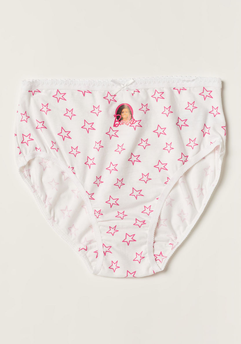 Barbie Print Brief with Elasticated Waistband - Set of 3-Panties-image-2