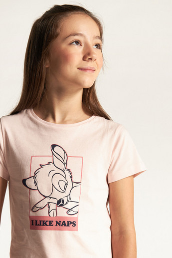 Bambi Print Short Sleeve T-shirt and Pyjama Set