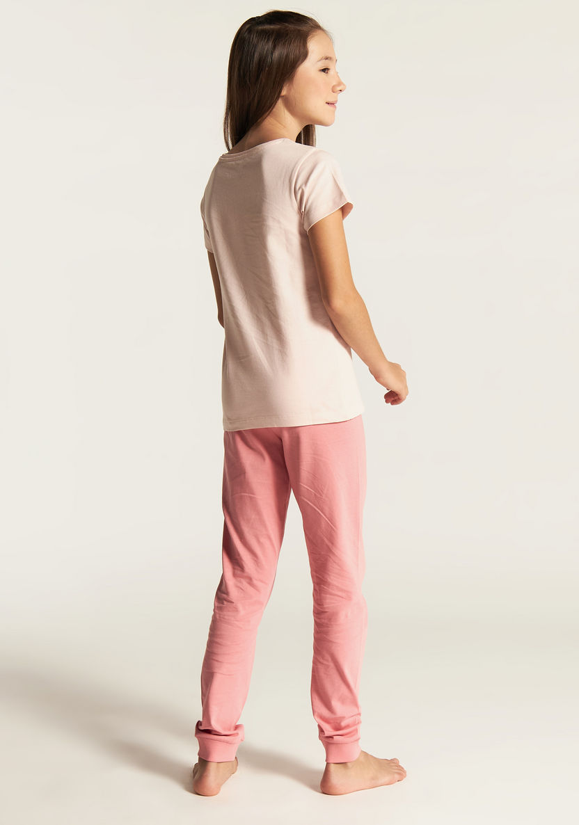 Bambi Print Short Sleeve T-shirt and Pyjama Set-Nightwear-image-3