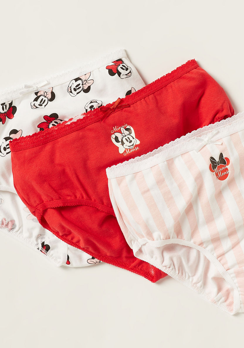 Disney Minnie Mouse Print Brief with Elasticated Waistband - Set of 3-Panties-image-1