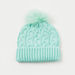Juniors Cable Knit Textured Beanie Cap with Pom-Pom-Caps-thumbnail-0