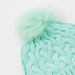 Juniors Cable Knit Textured Beanie Cap with Pom-Pom-Caps-thumbnail-1