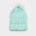 Juniors Cable Knit Textured Beanie Cap with Pom-Pom-Caps-thumbnailMobile-2
