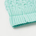 Juniors Cable Knit Textured Beanie Cap with Pom-Pom-Caps-thumbnailMobile-3